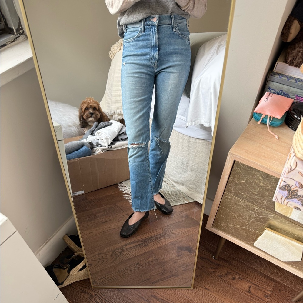 MOTHER “Hustler” High-rise Straight Leg Jeans
